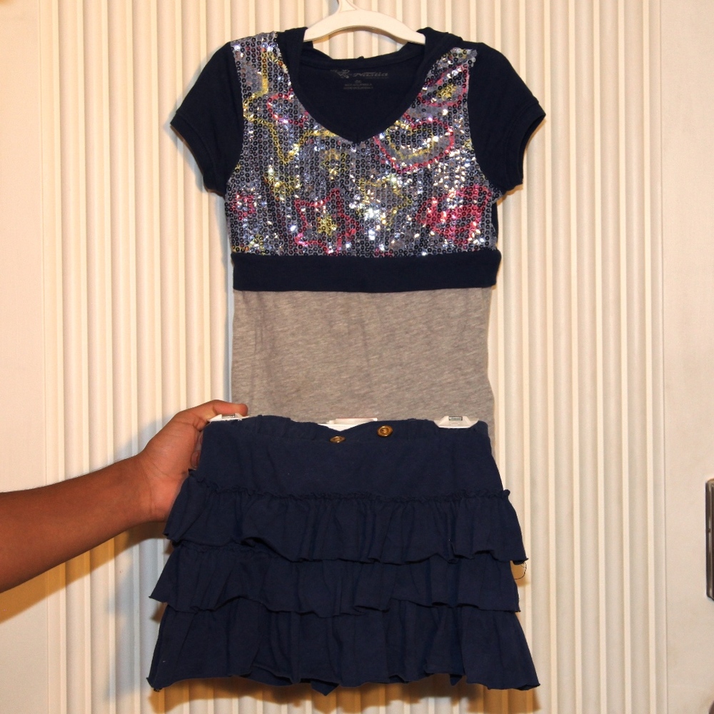 Cute 2 pc. set- Super Girl, Skirt & Top, Hoodie